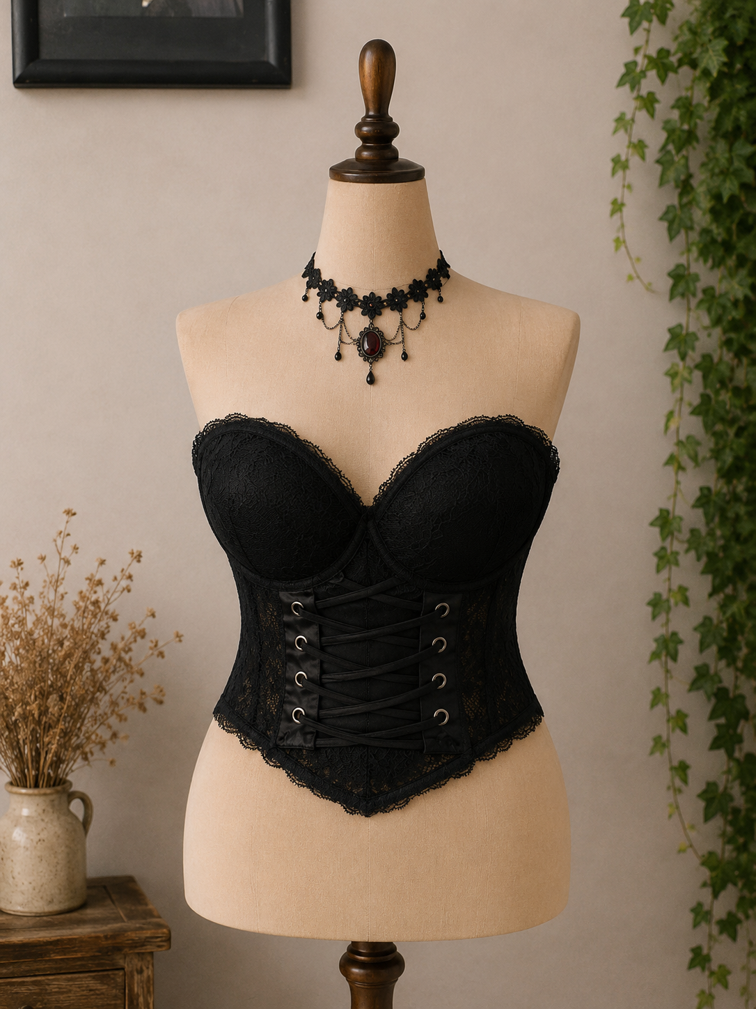 Black Dantelli Gothic Korse