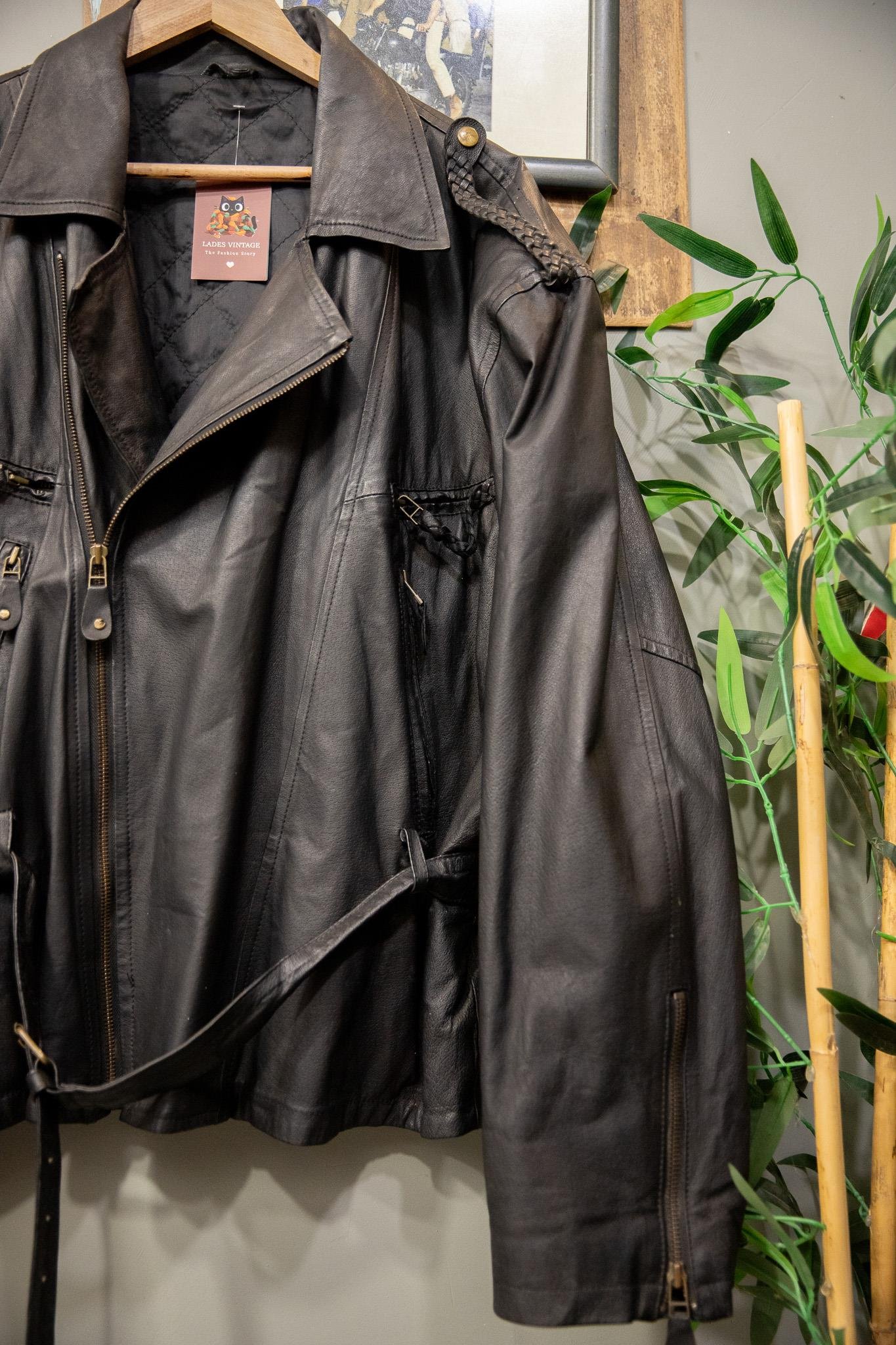 Black Motorcycle Biker Deri Ceket
