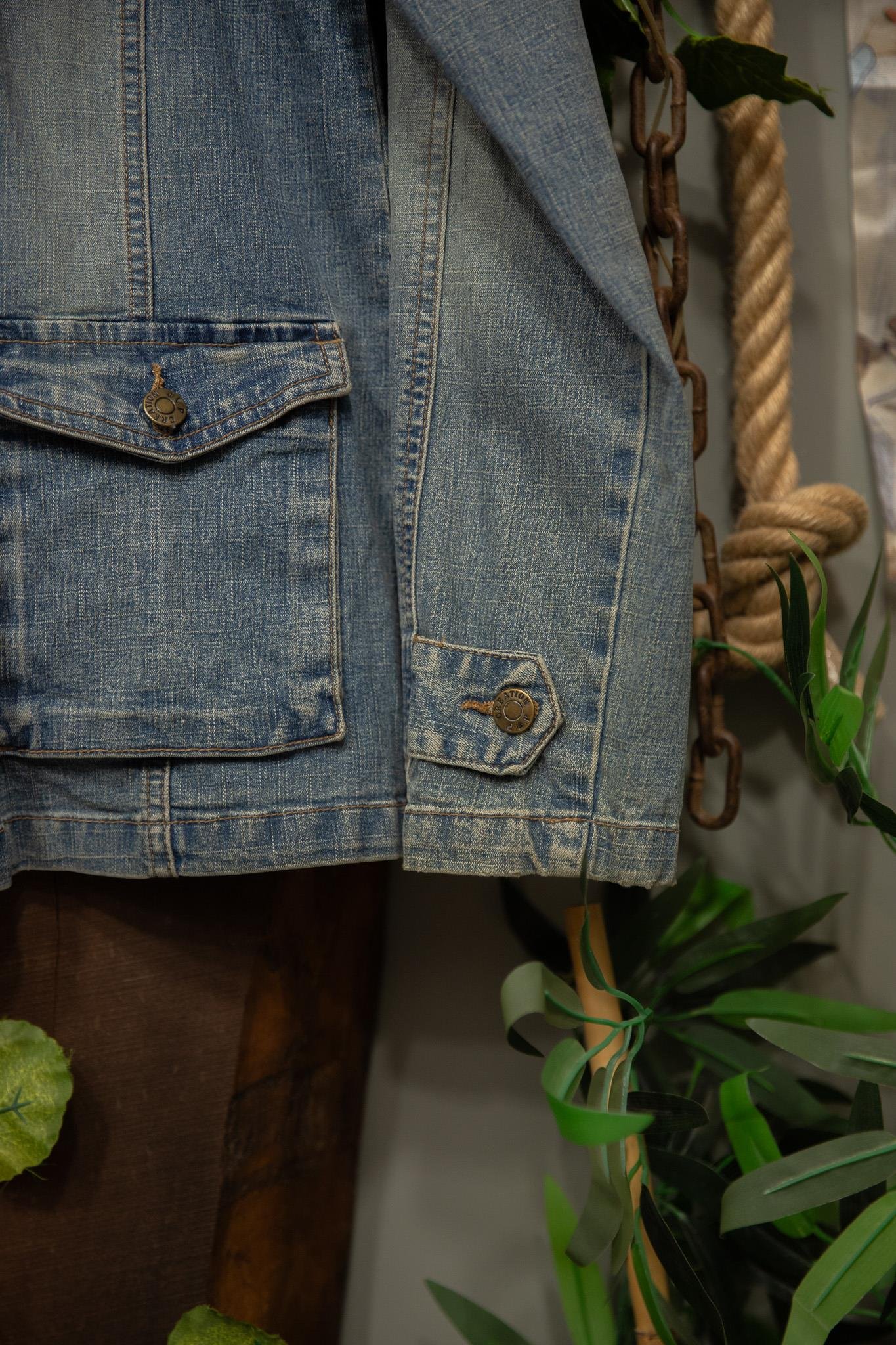Blue Denim Wash Kot Ceket