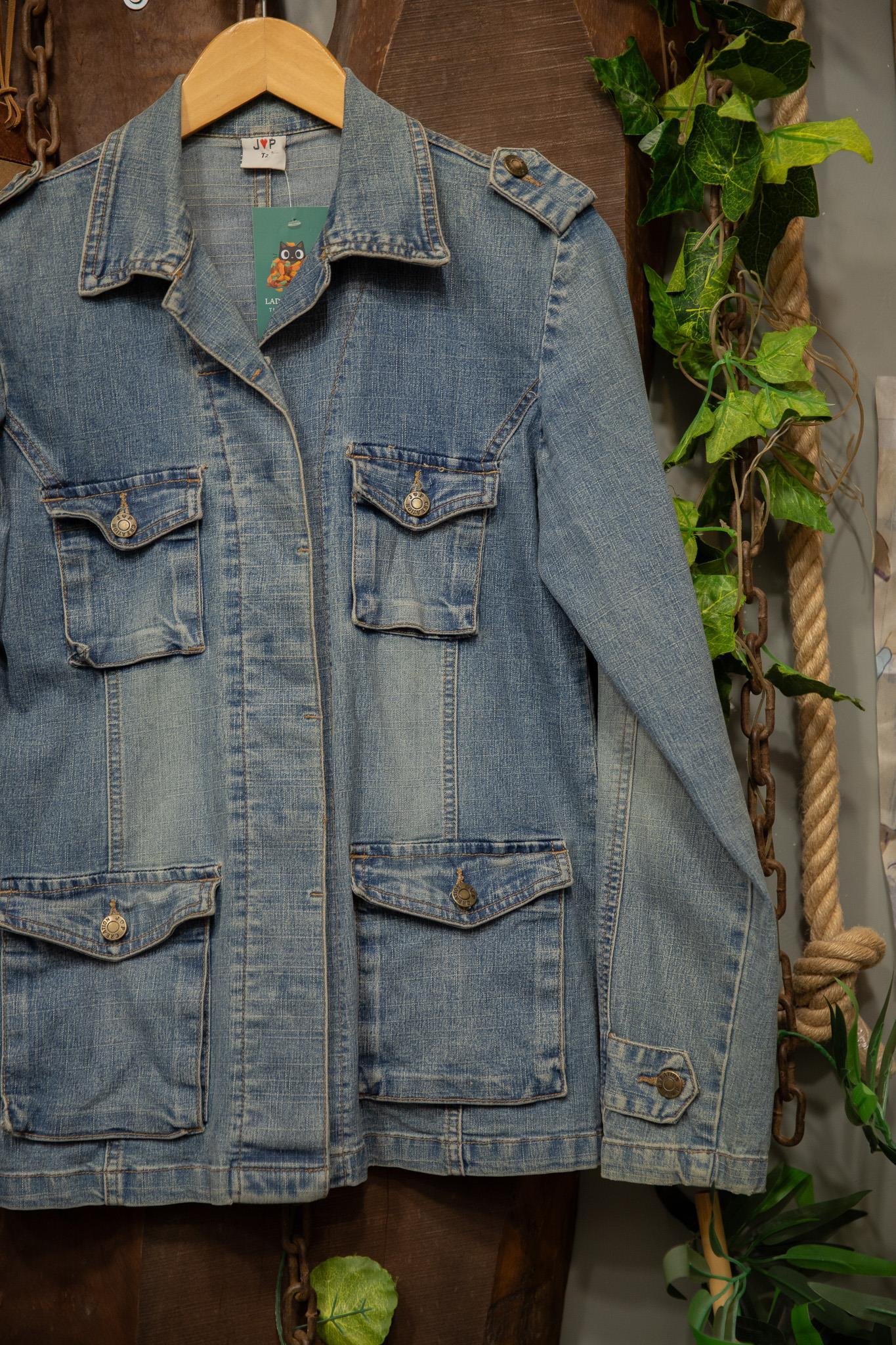 Blue Denim Wash Kot Ceket