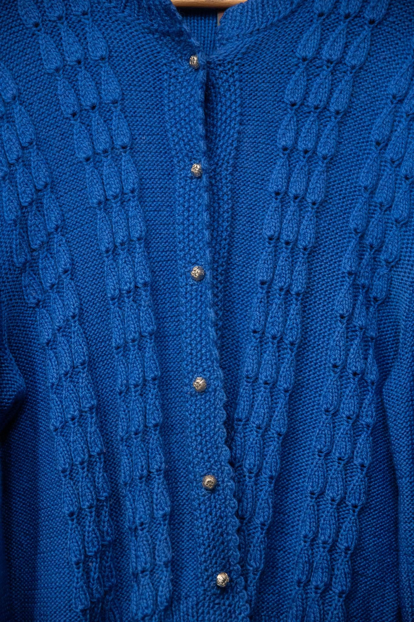 Blue Yarn Wool Hırka-Ceket