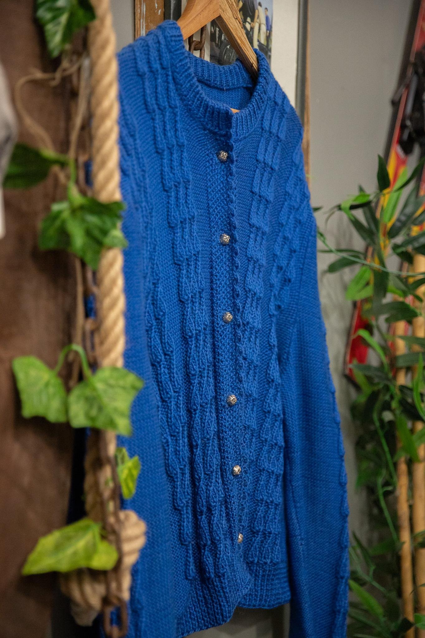 Blue Yarn Wool Hırka-Ceket