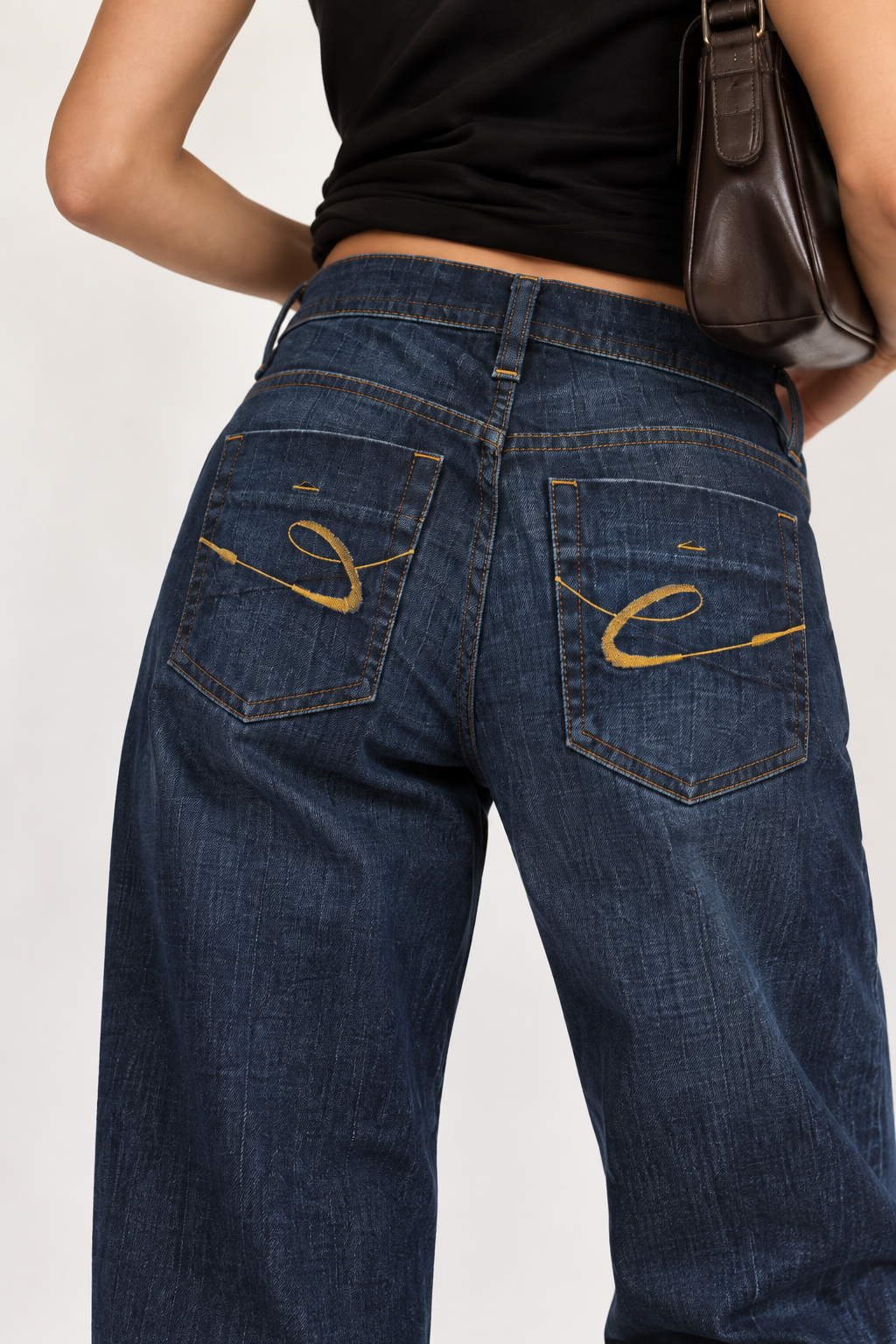 Bootcut Flare Nakışlı Jean Pantolon