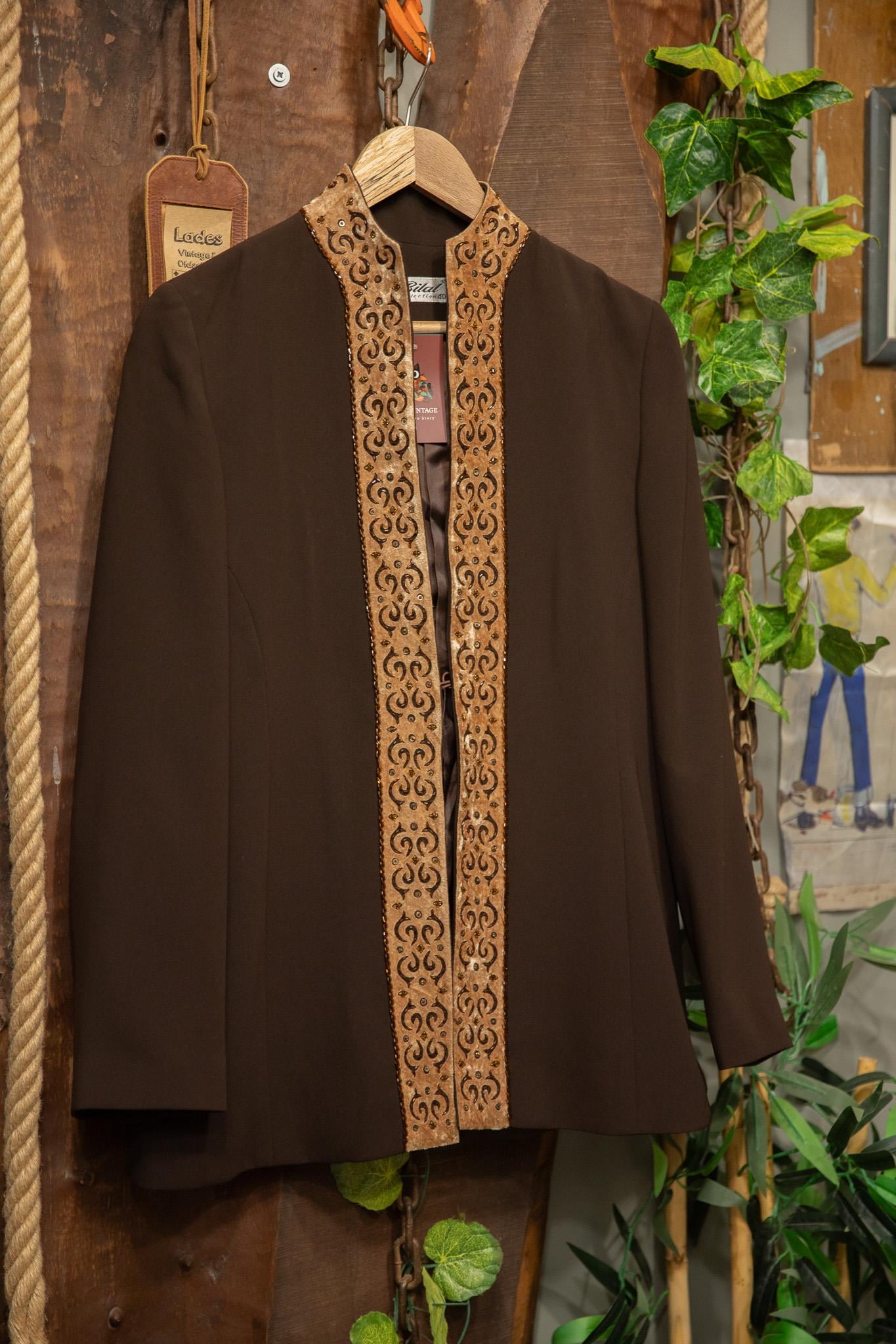Brown Boho Yaka Detay 90's Ceket