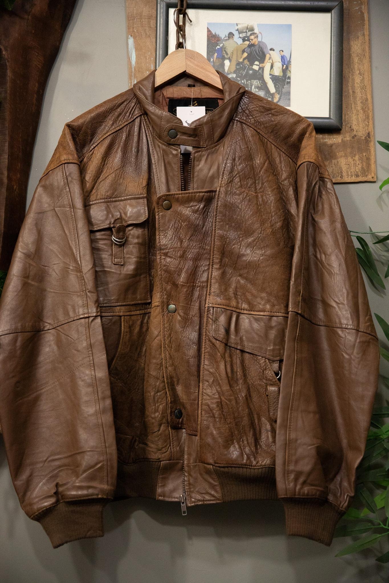 Brown Bomber Deri Ceket