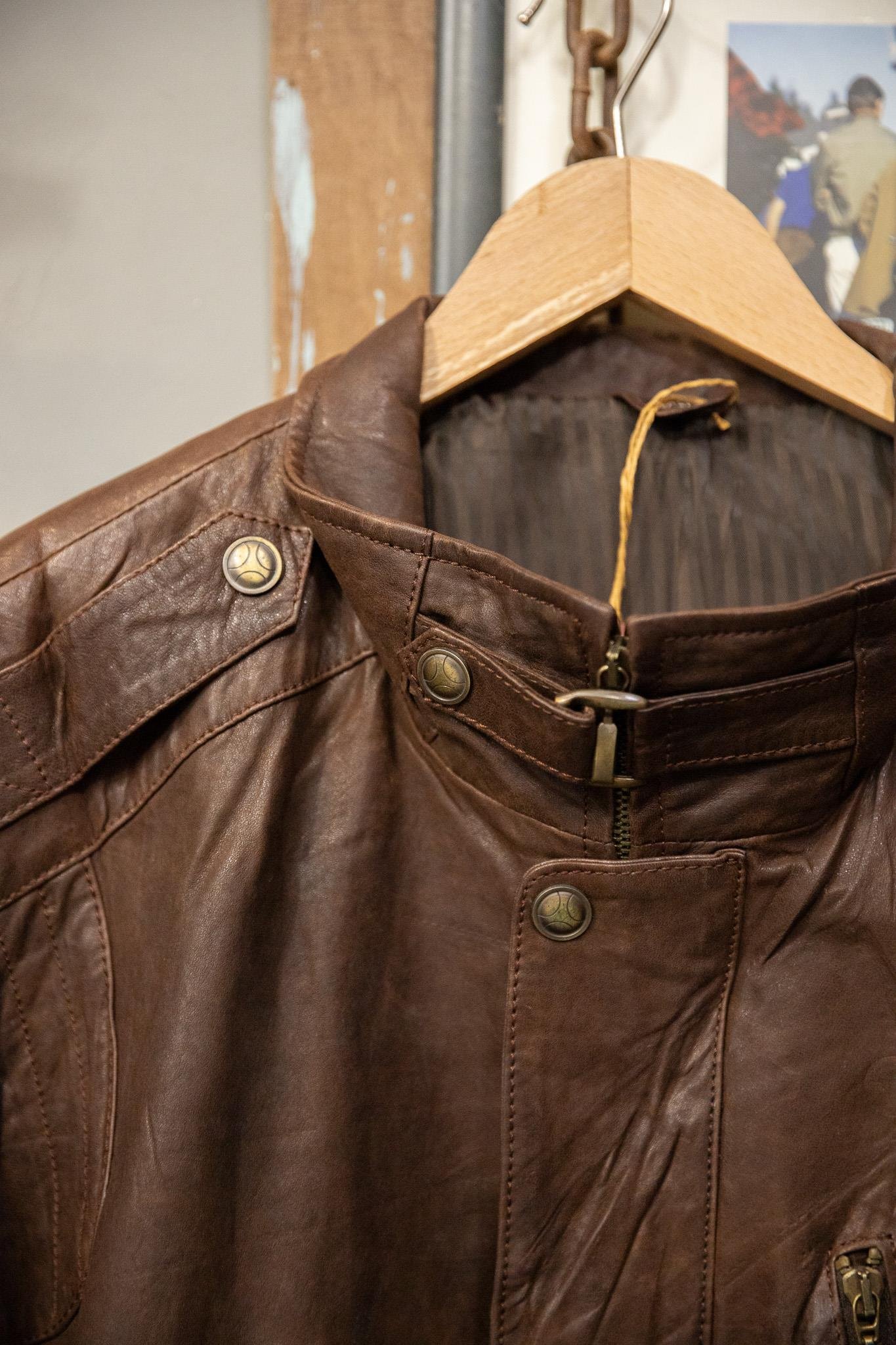 Brown Classic Coat Deri Ceket