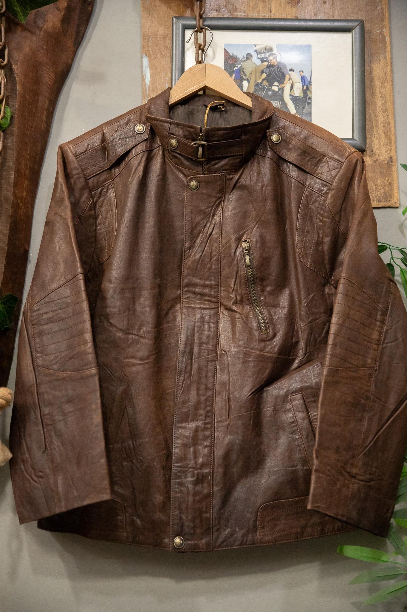 Brown Classic Coat Deri Ceket