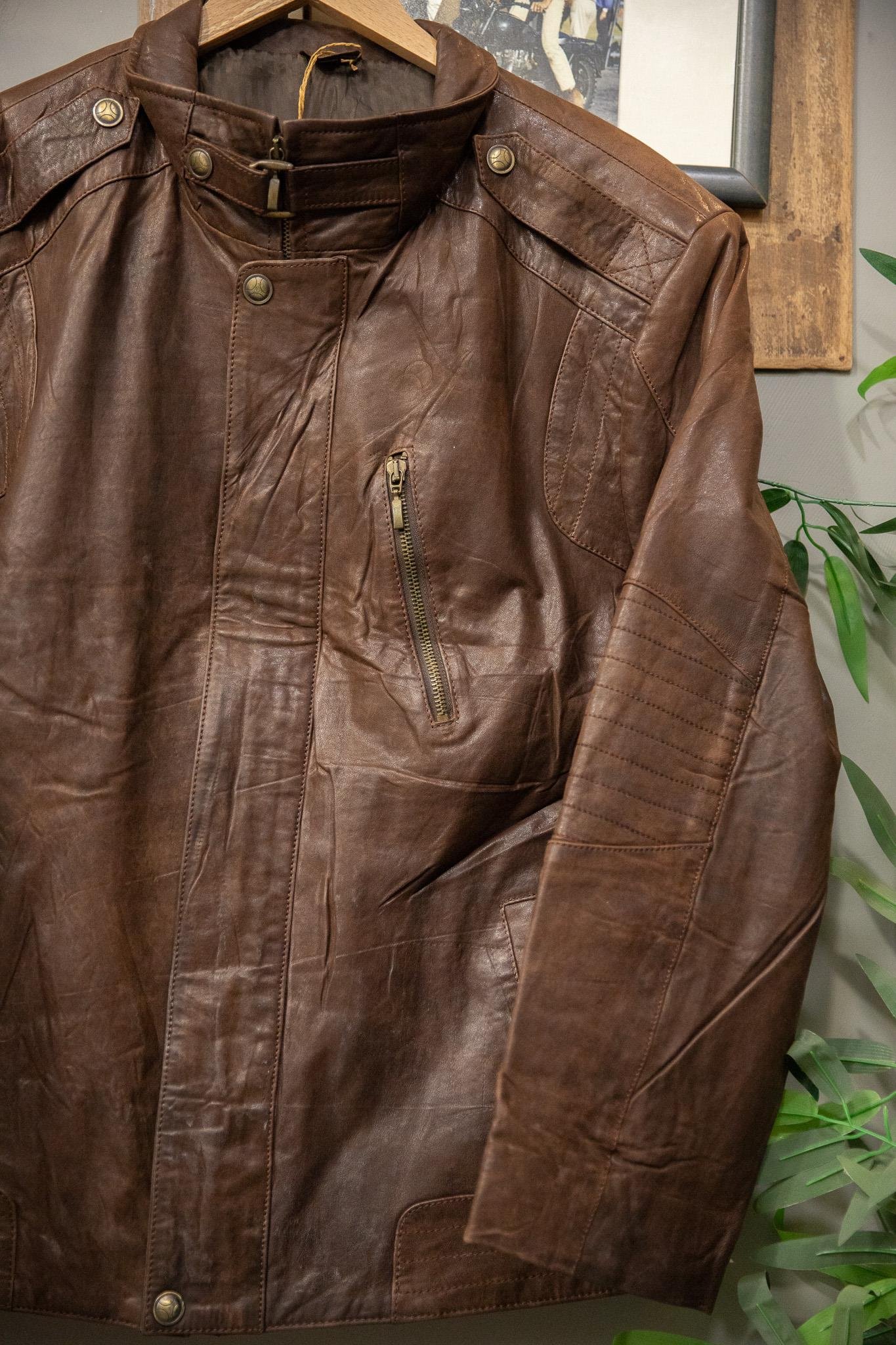 Brown Classic Coat Deri Ceket