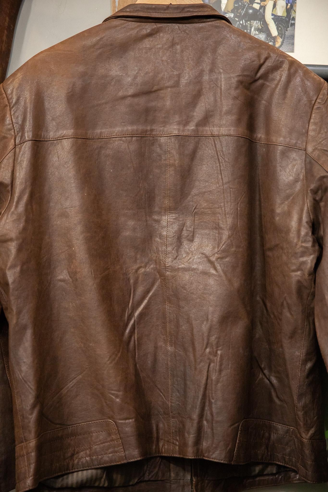 Brown Classic Coat Deri Ceket