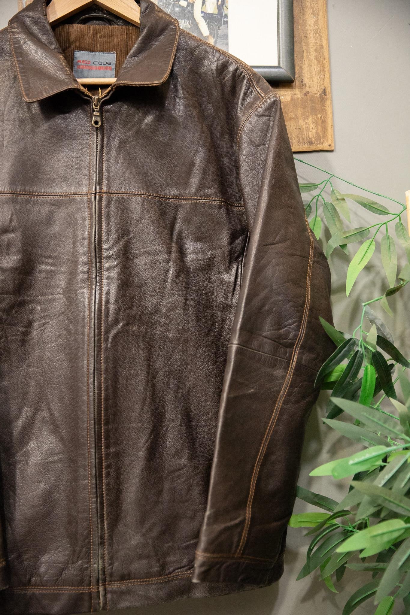 Brown Classic Deri Ceket