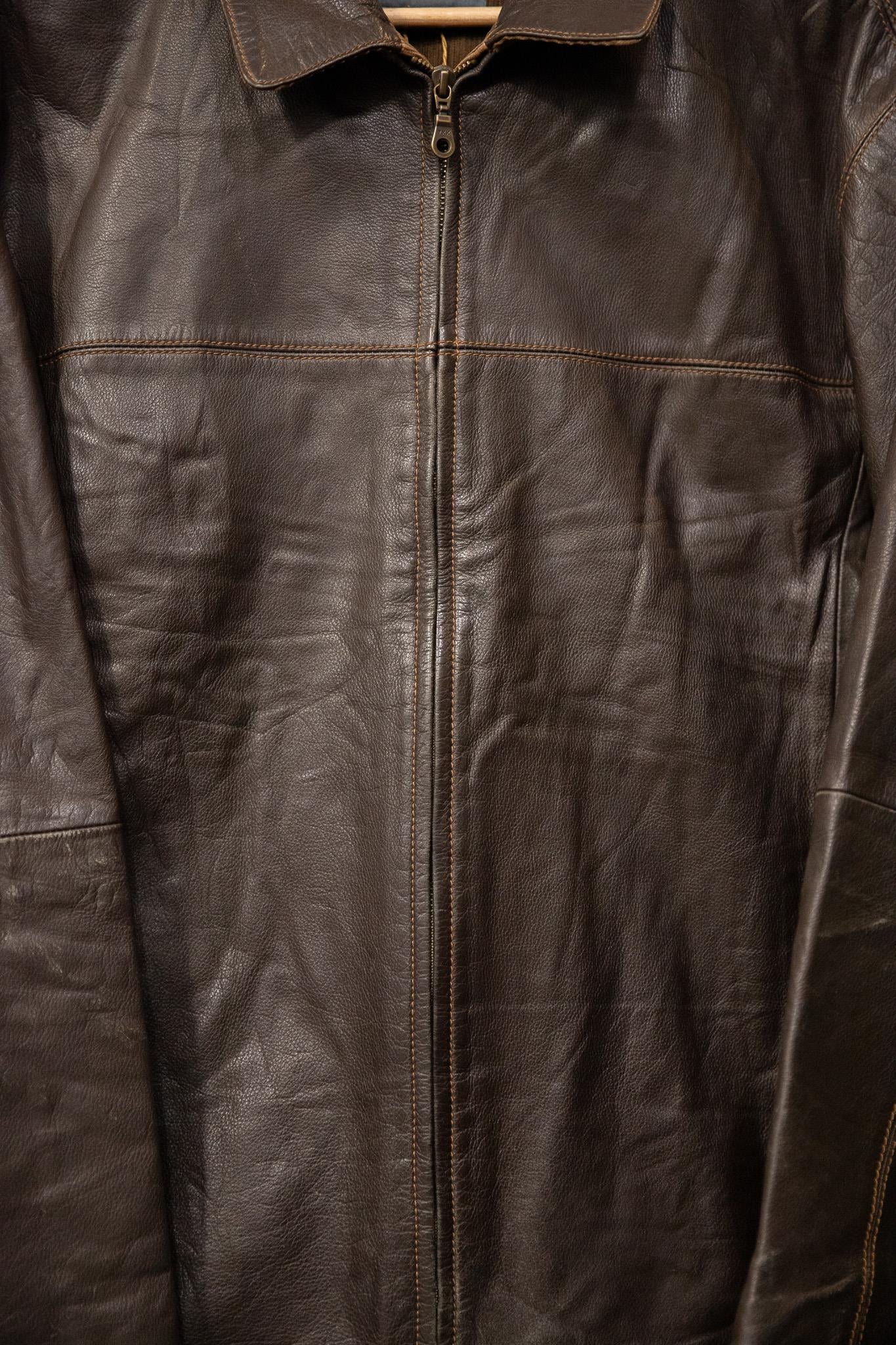 Brown Classic Deri Ceket