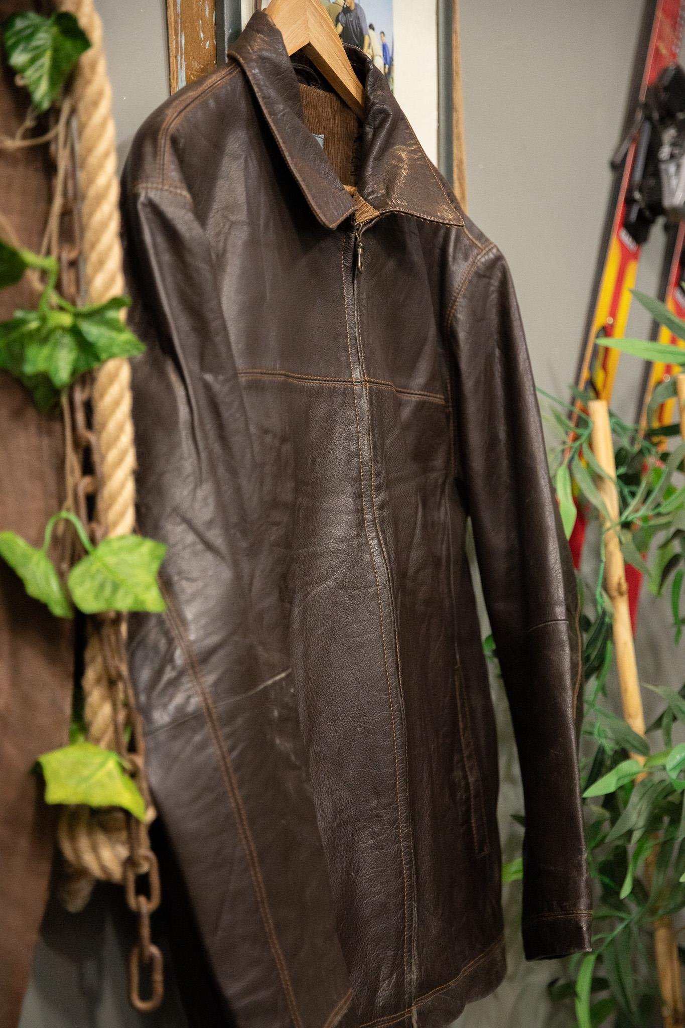 Brown Classic Deri Ceket