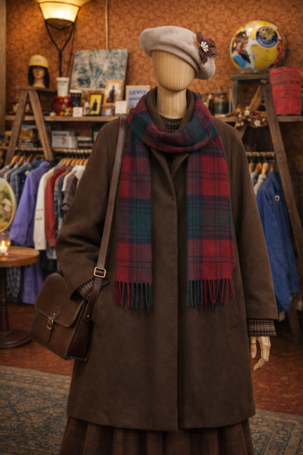 Brown Classic Kaşe Kaban