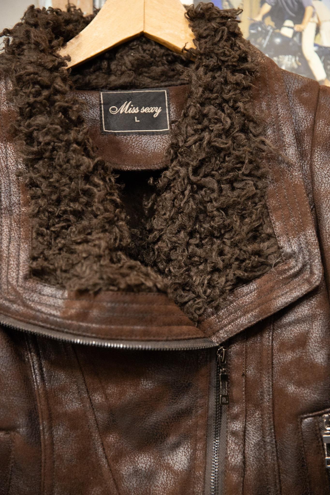 Brown Kürklü Kadın Deri Ceket
