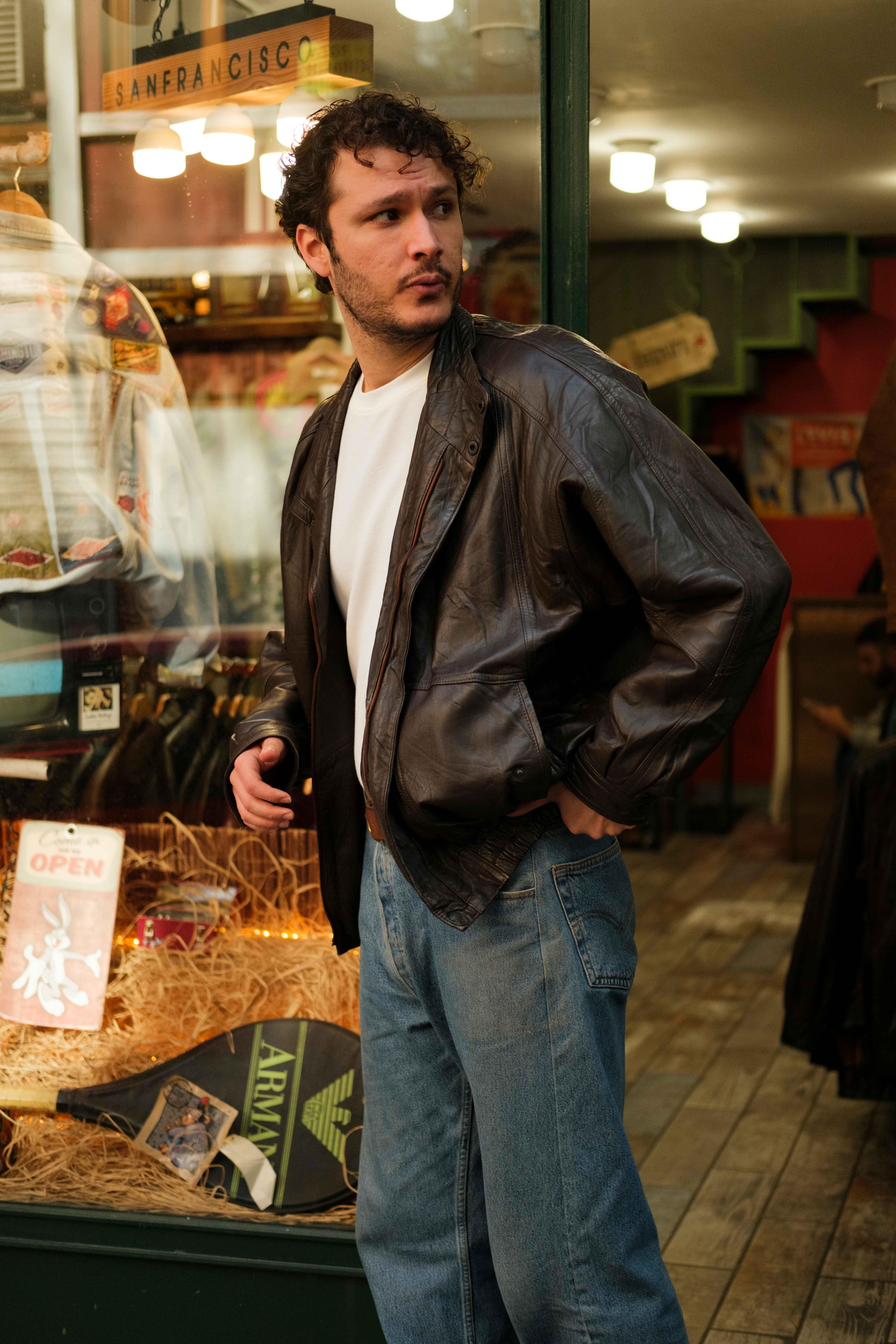 Brown Ton Bomber Unisex Deri Ceket