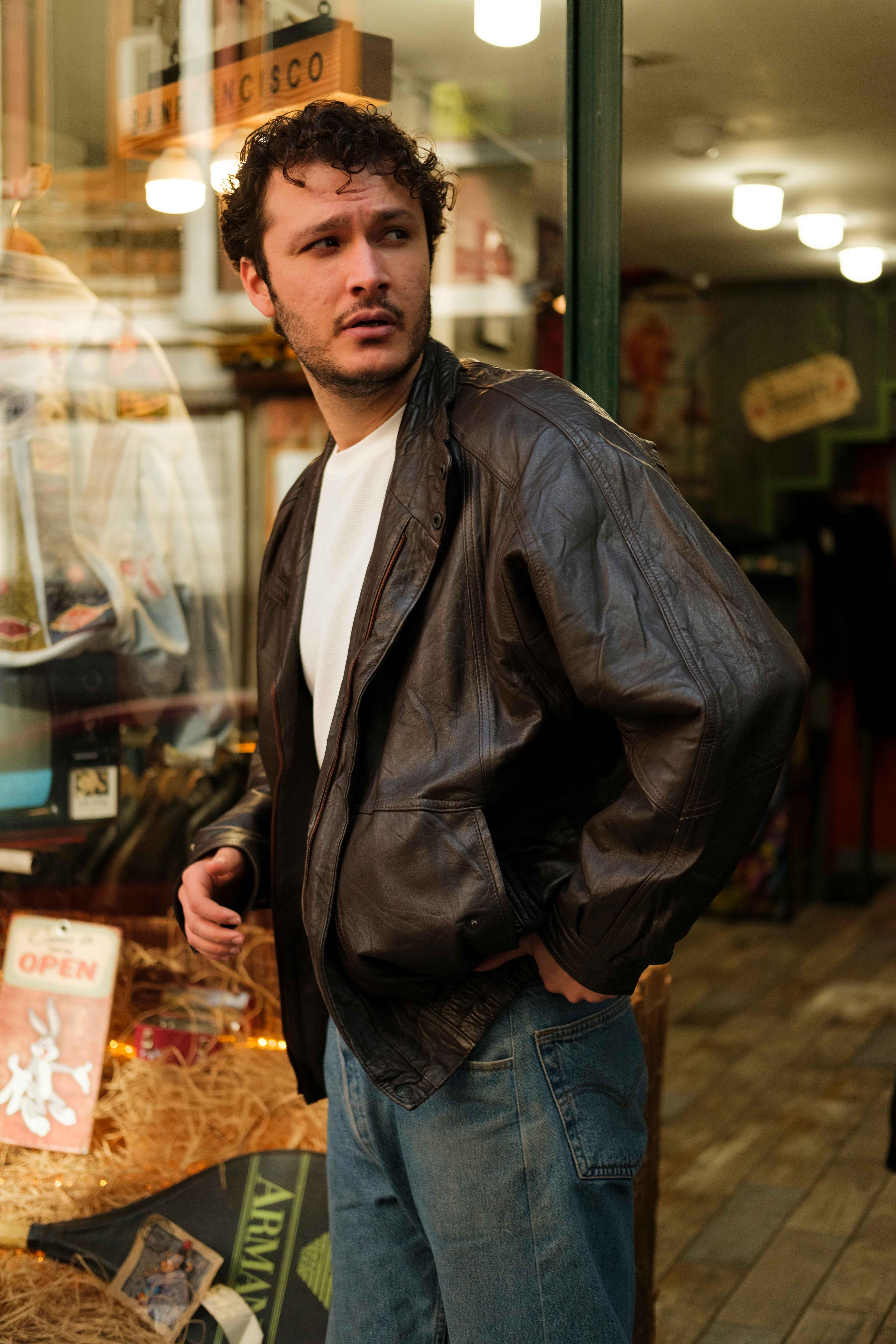 Brown Ton Bomber Unisex Deri Ceket