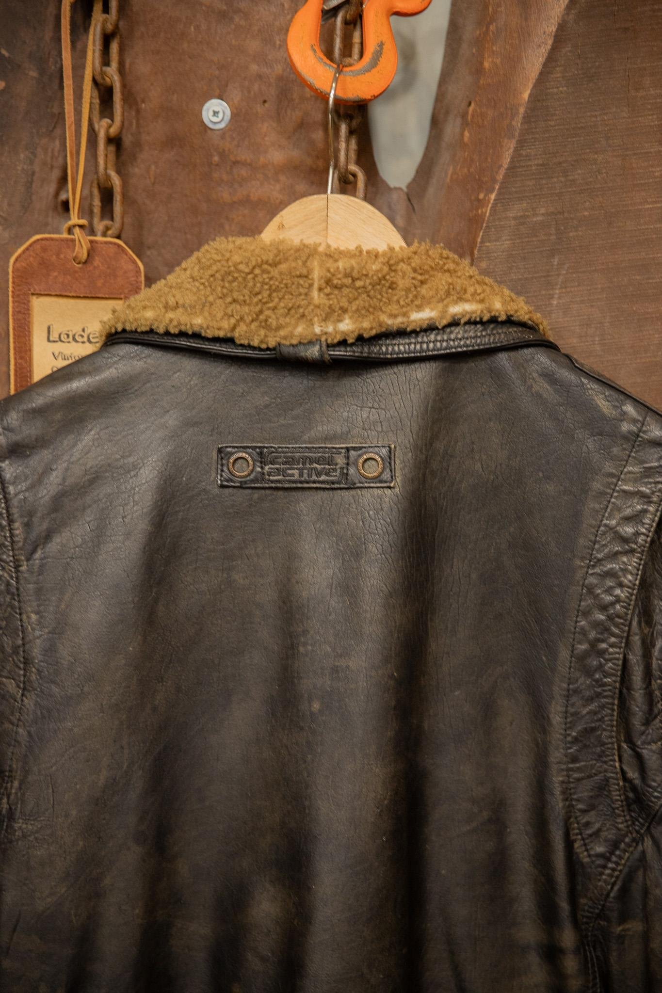 Camel Active Original Kürk Yaka Deri Ceket