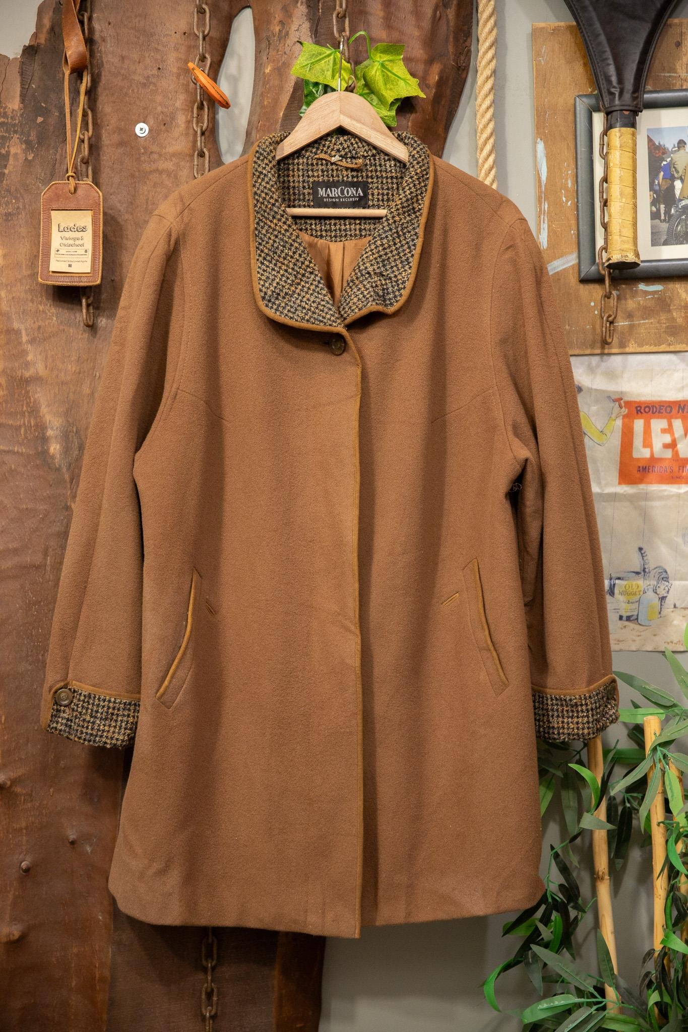 Camel Oversize Kaşe Kaban