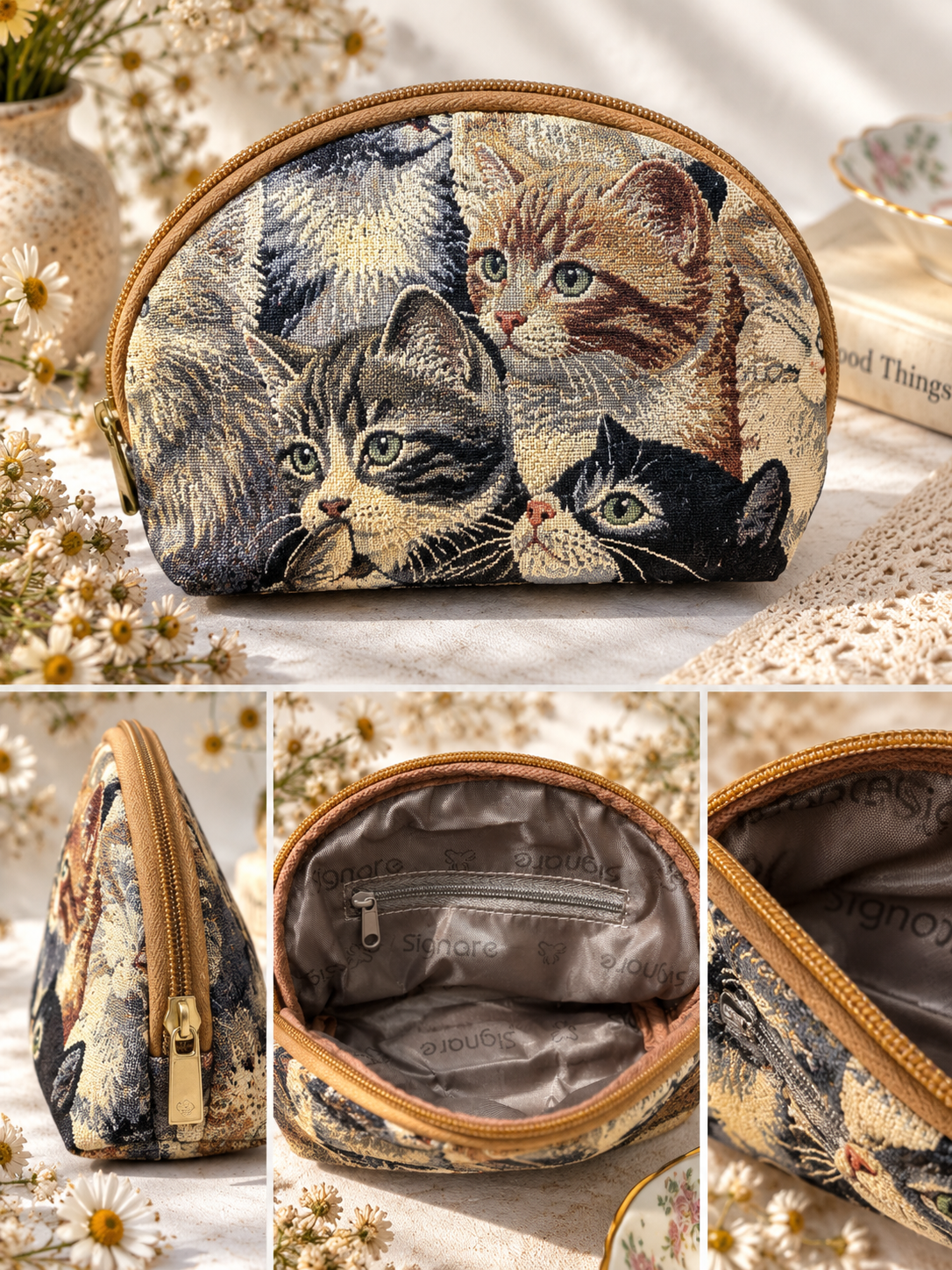 Cat Parade — Vintage Goblen Kedi Çantası