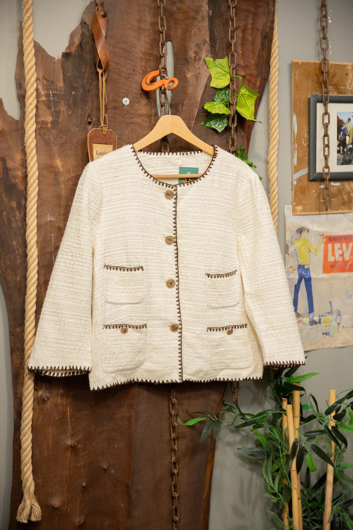 Chanel Style Krem Blazer Ceket
