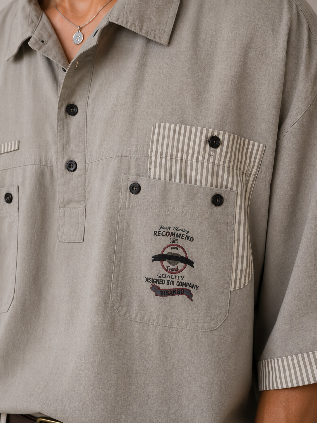 Çift Cepli Workwear Safari Gömlek