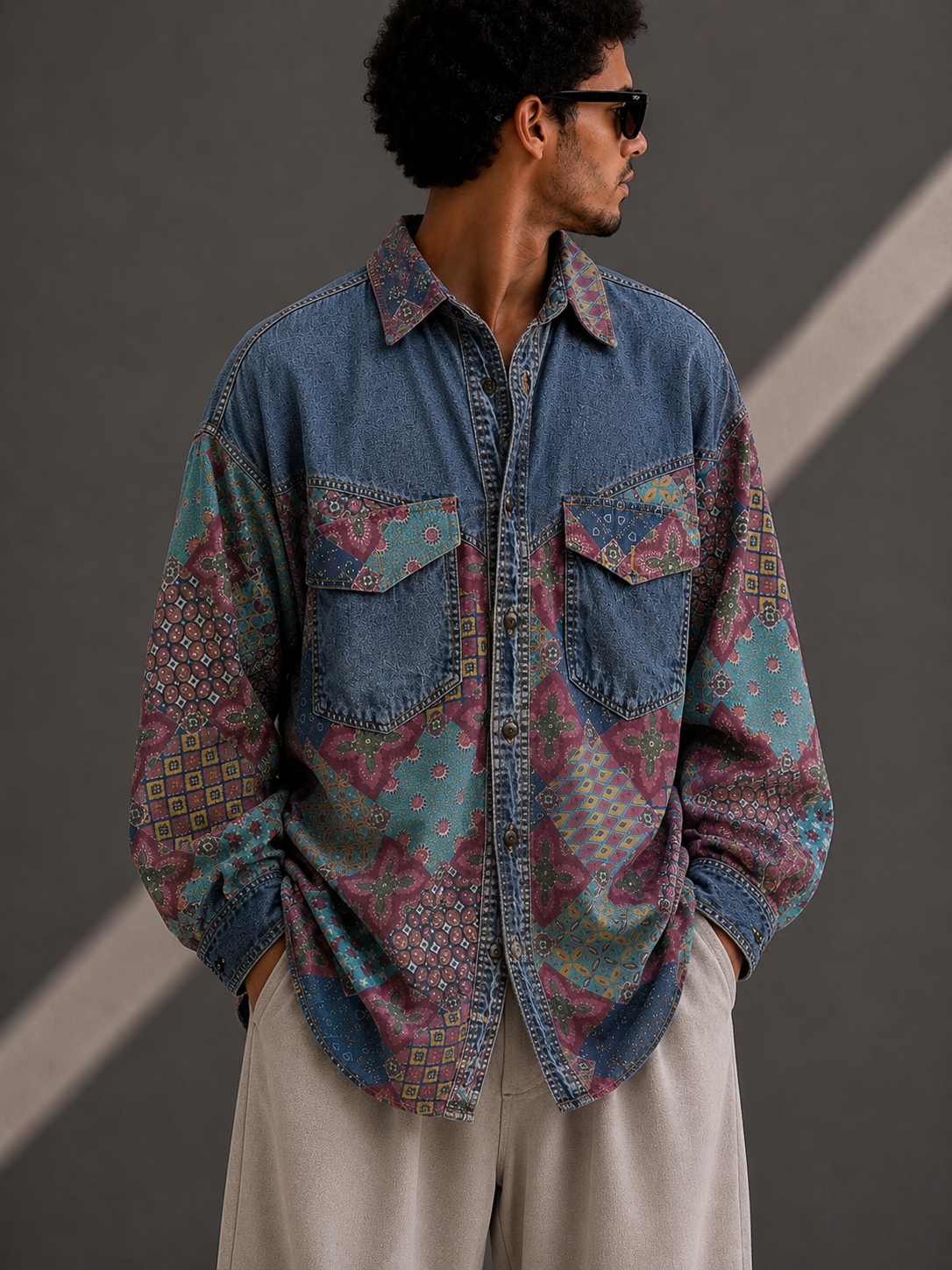 Classic Bohemian Denim Gömlek
