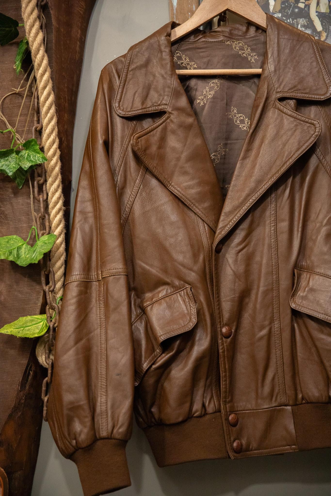 Classic Brown Bomber Deri Ceket
