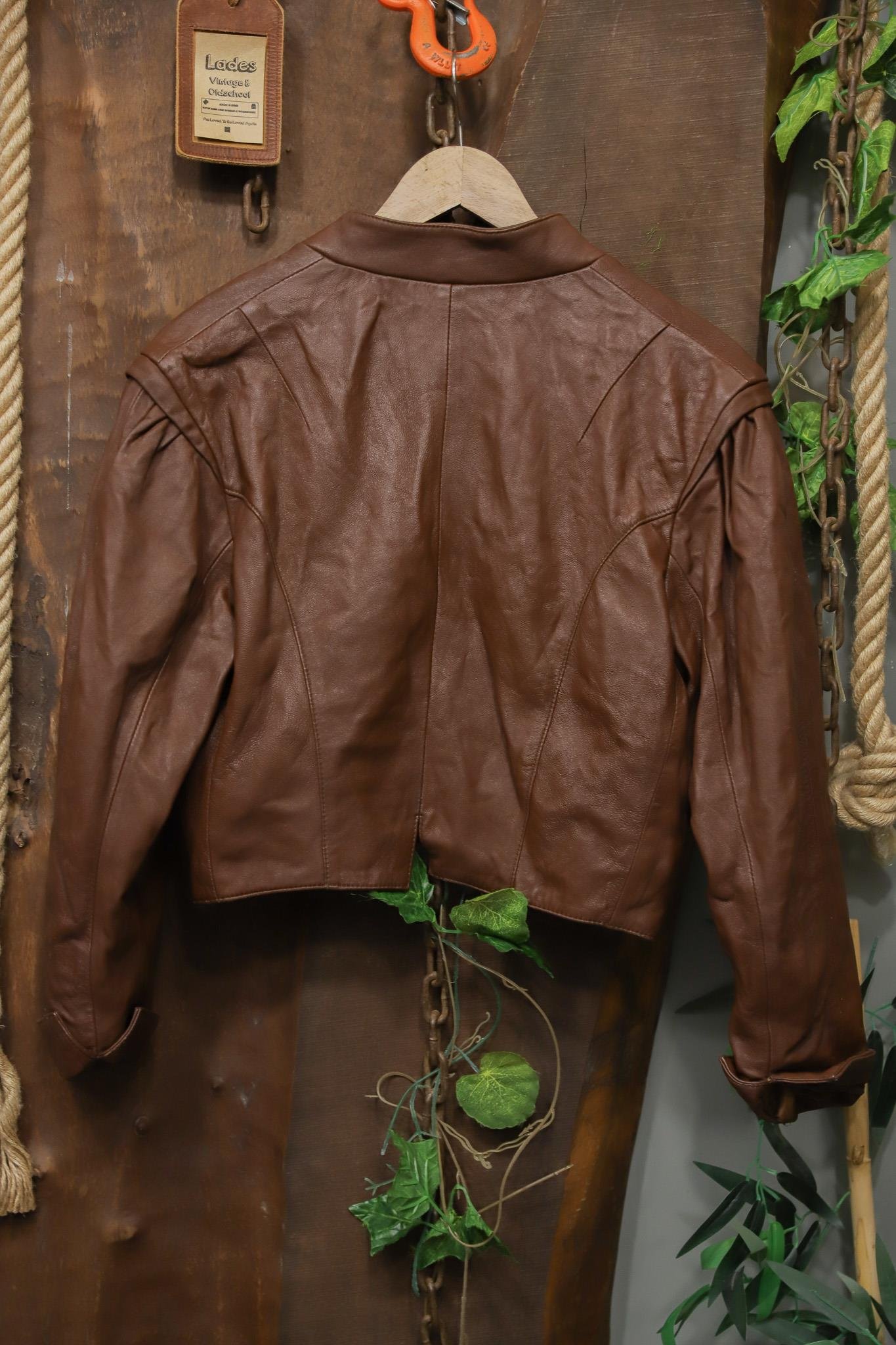 Classic Brown Crop Deri Ceket