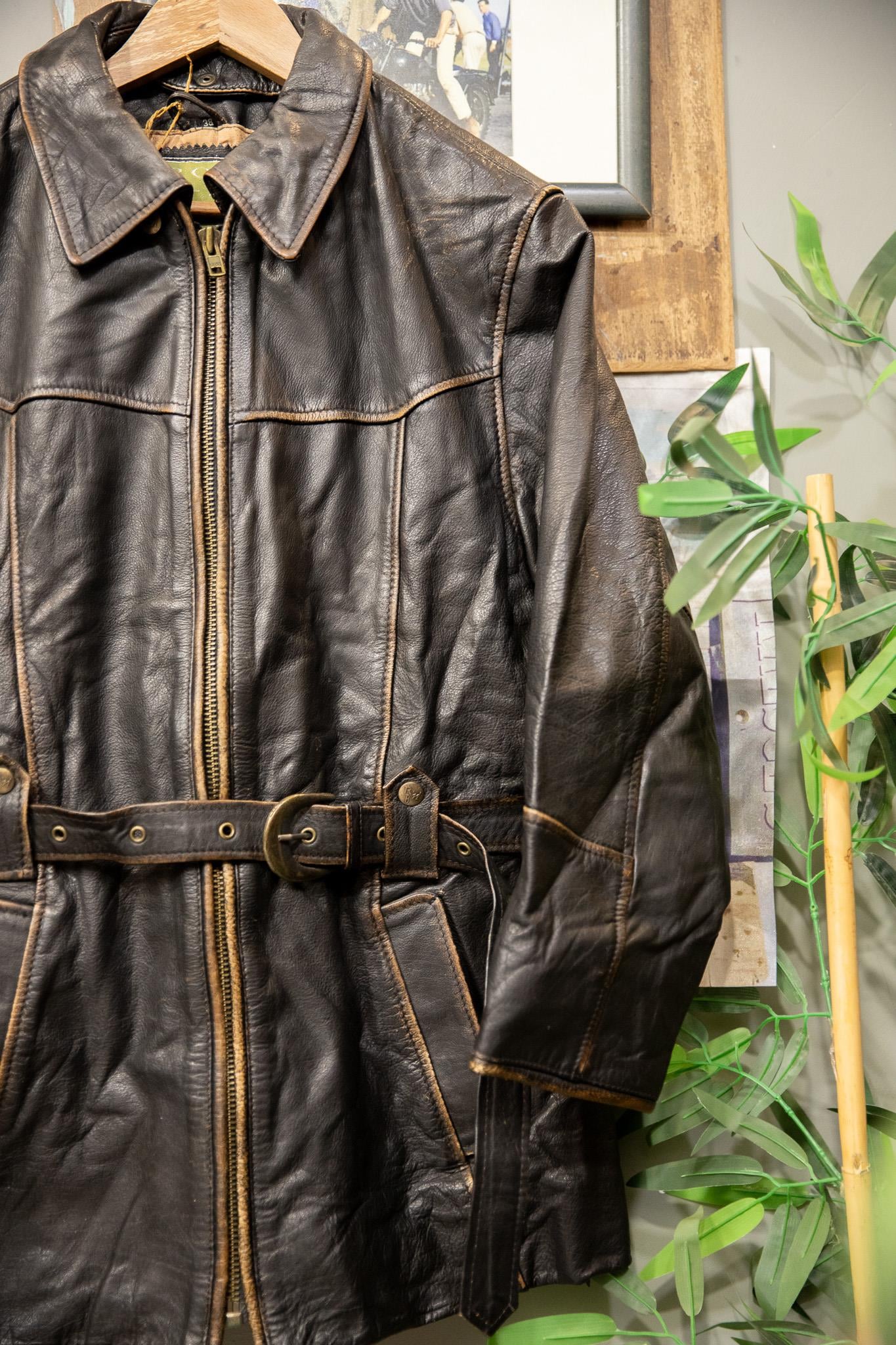 Classic Eskitme Biker Deri Ceket