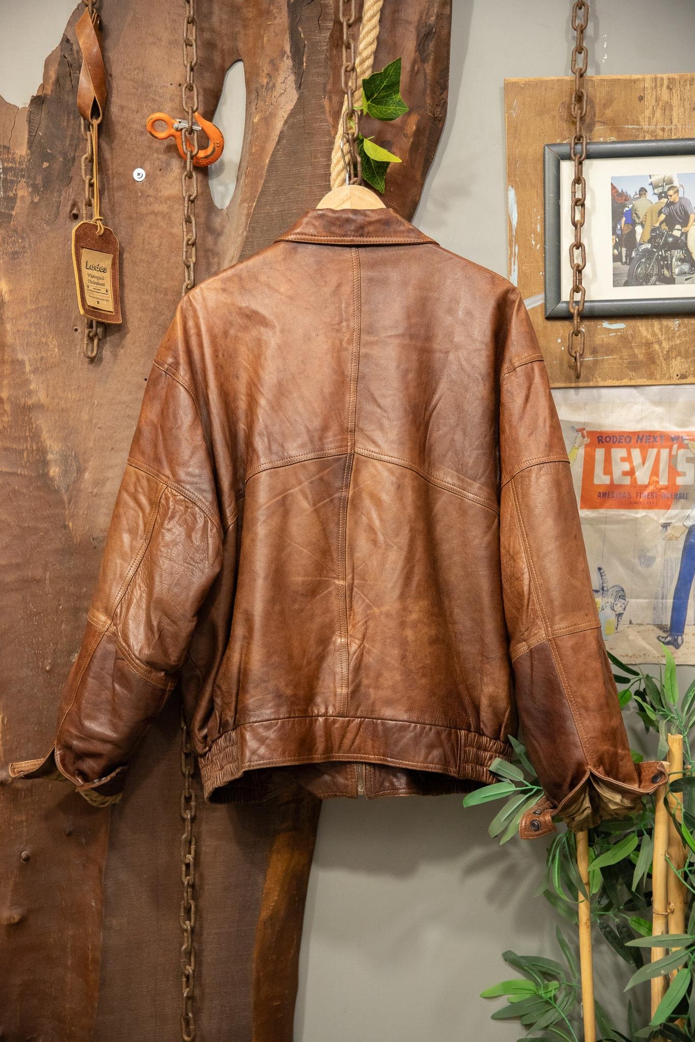 Classic Kahve Bomber Deri Ceket