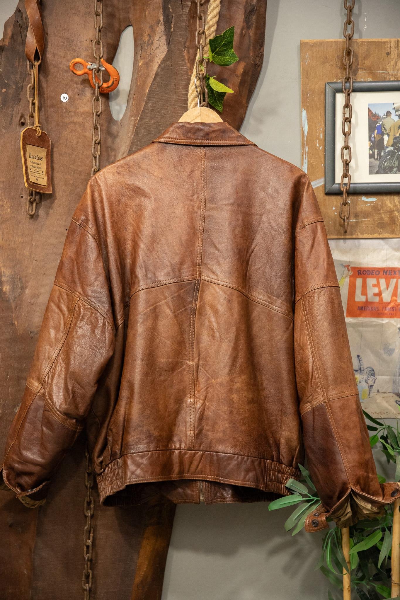 Classic Kahve Bomber Deri Ceket