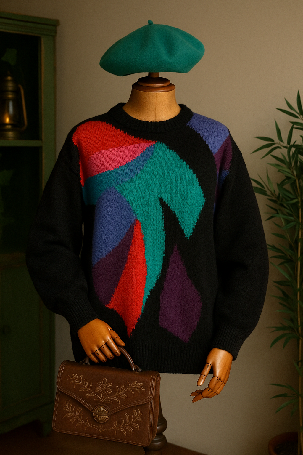 Colorful Knit Wool Kazak