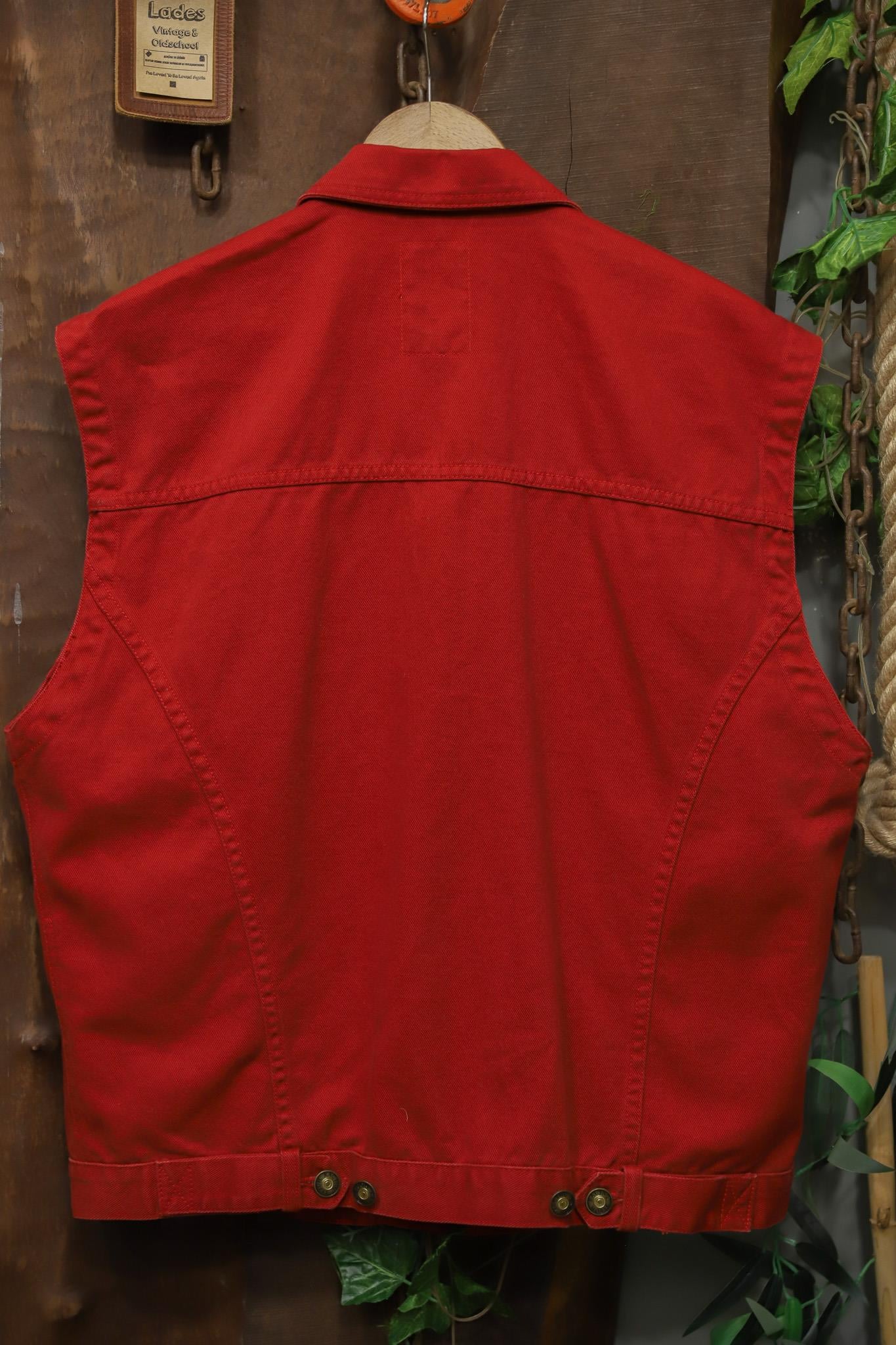 Dad Core Red Vest Kot Yelek