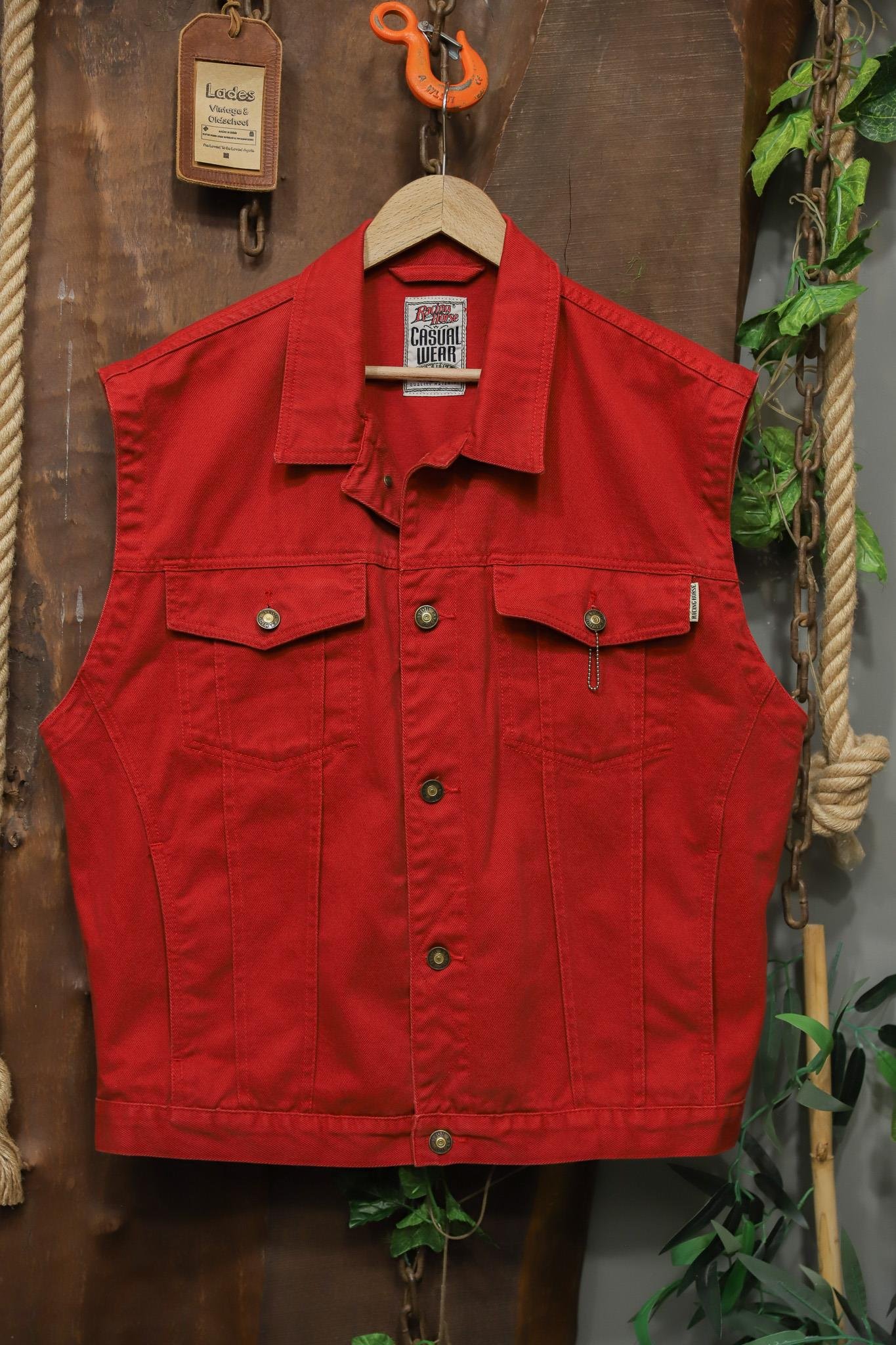 Dad Core Red Vest Kot Yelek