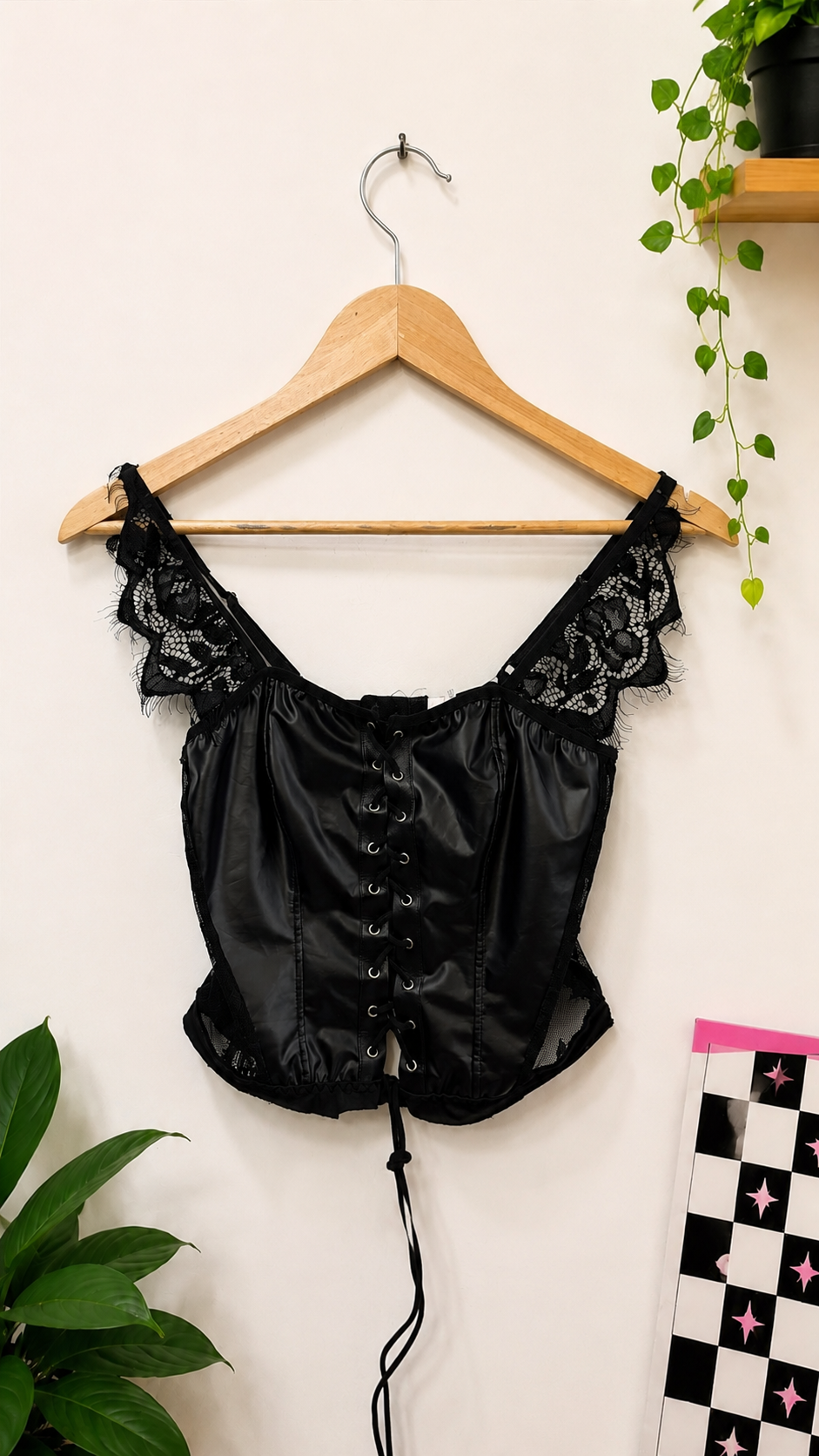 Dantel Askılı Gothic Korse