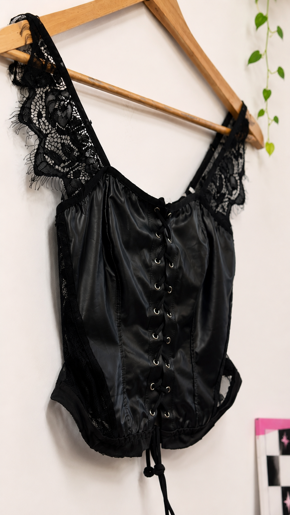 Dantel Askılı Gothic Korse