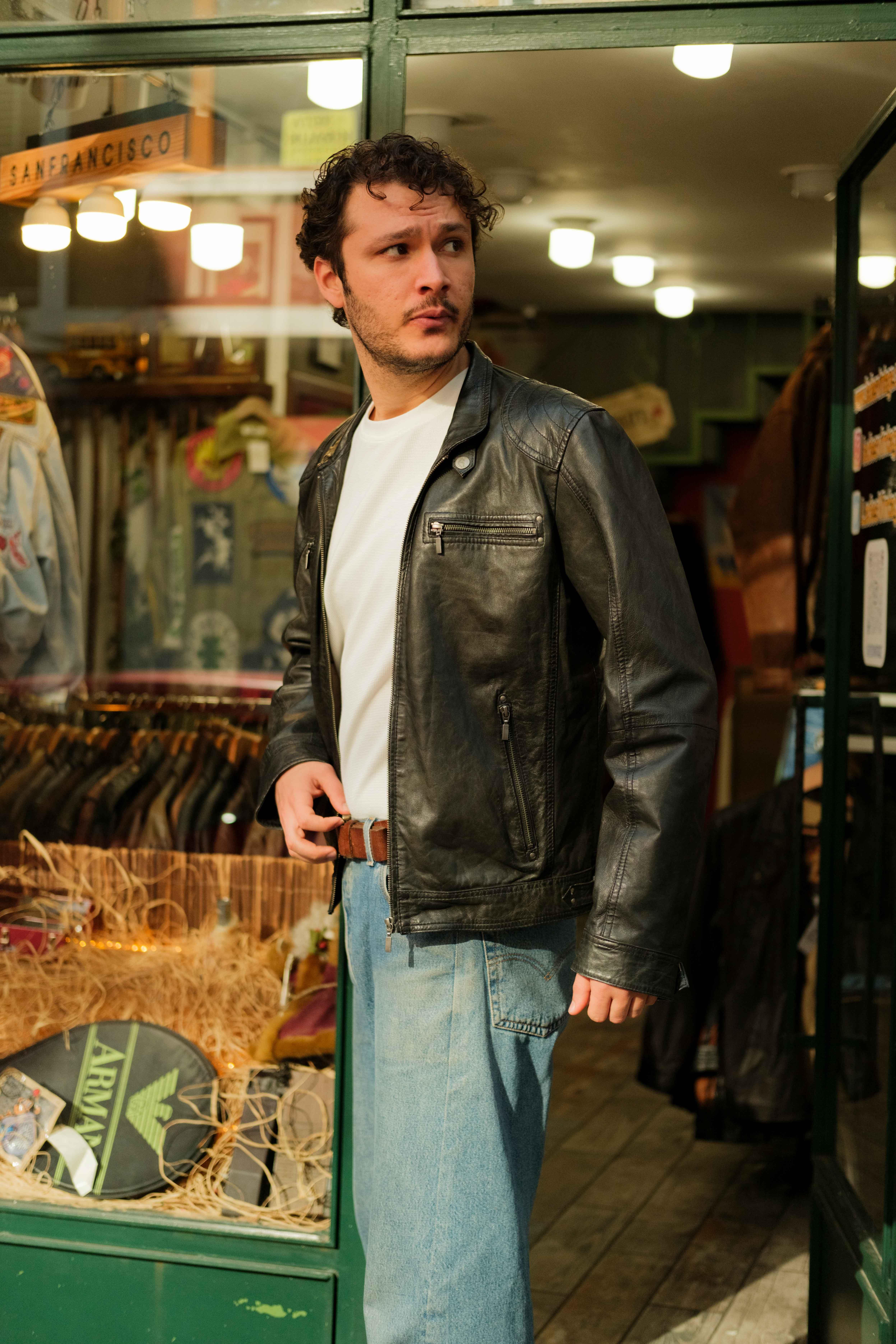 DAVID MOORE American Model Unisex Deri Ceket