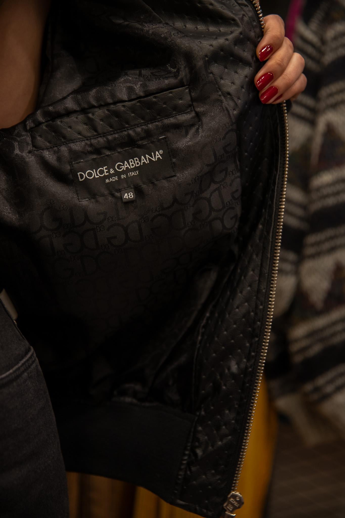 Dolce & Gabbana Unisex Deri Ceket