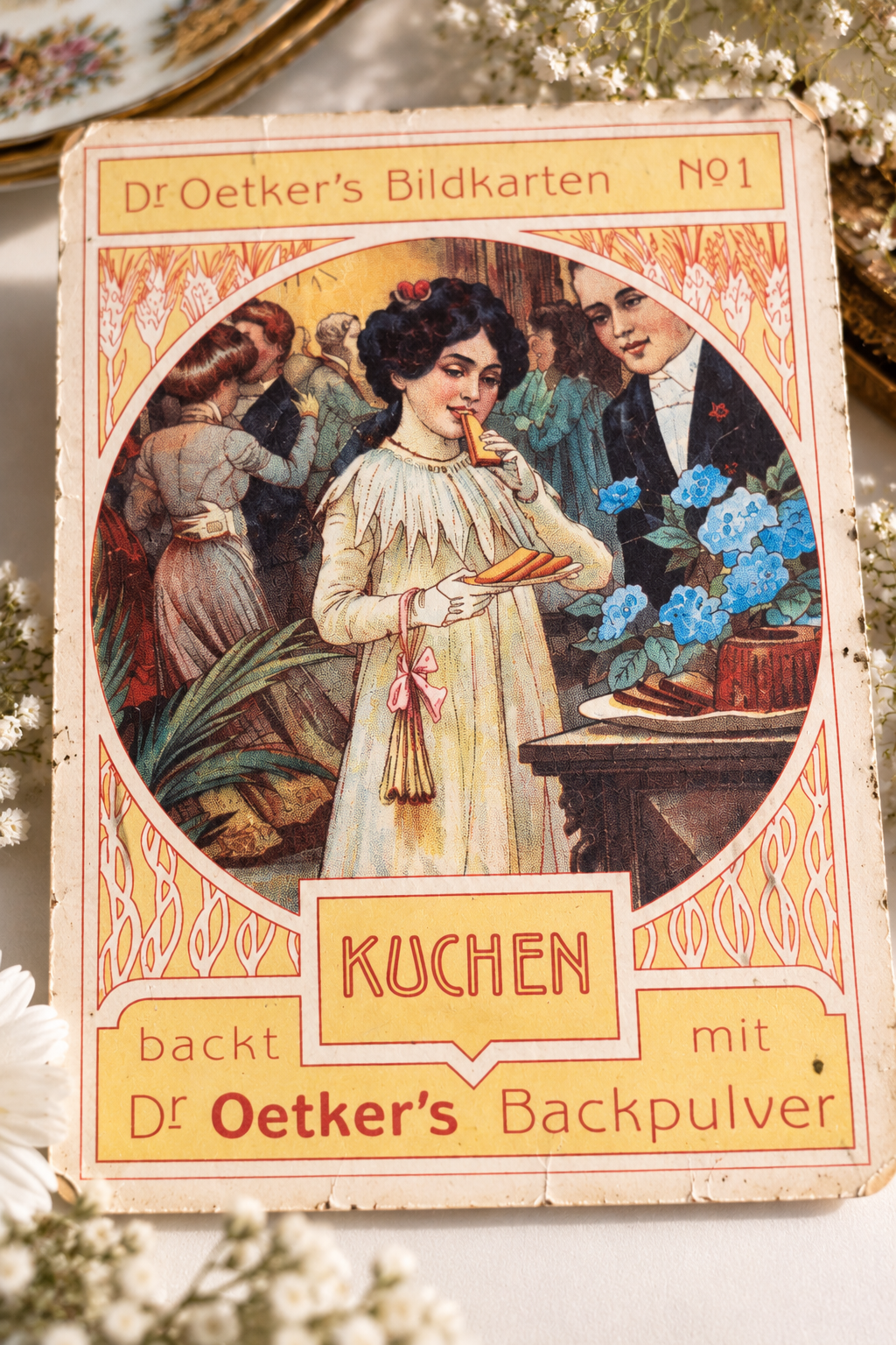 Dr. Oetker Bildkarten — 1900'ler Başı Antika 3'lü Metal Set
