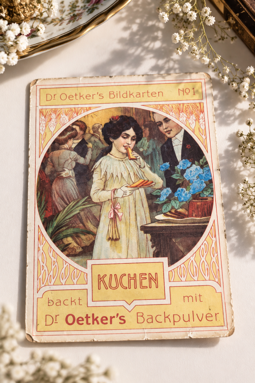 Dr. Oetker Bildkarten — 1900'ler Başı Antika 3'lü Metal Set