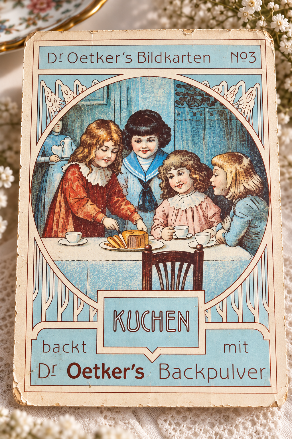 Dr. Oetker Bildkarten — 1900'ler Başı Antika 3'lü Metal Set