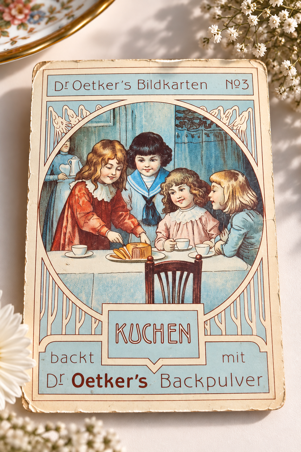 Dr. Oetker Bildkarten — 1900'ler Başı Antika 3'lü Metal Set