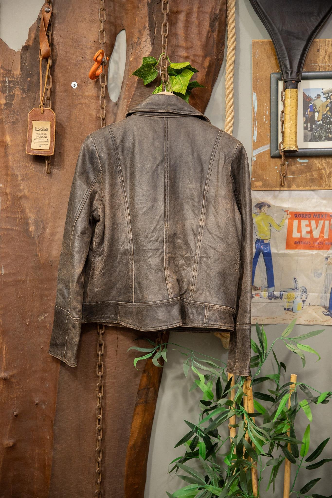 Eskitme Biker Deri Ceket