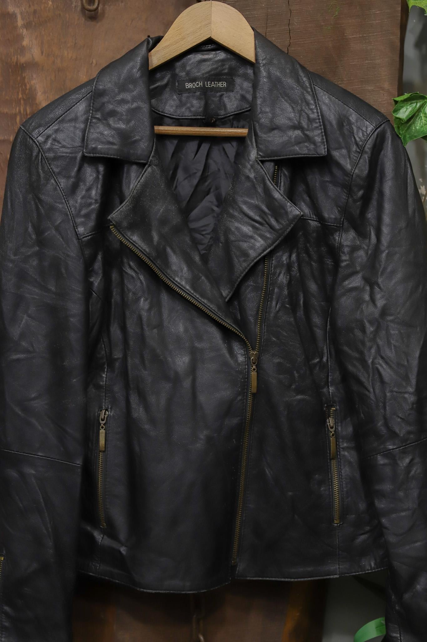 Eskitme Biker Deri Ceket