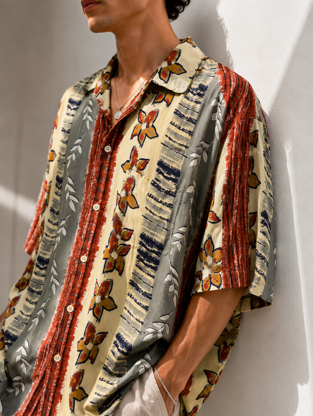 Etnik 1990s Oversize Gömlek