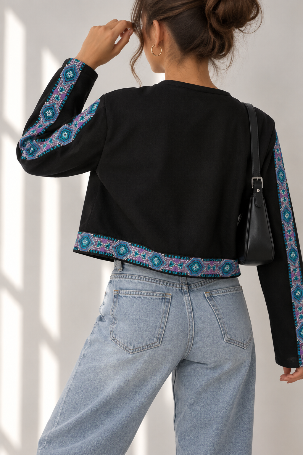 Etnik İşlemeli Boho Kimono/Ceket