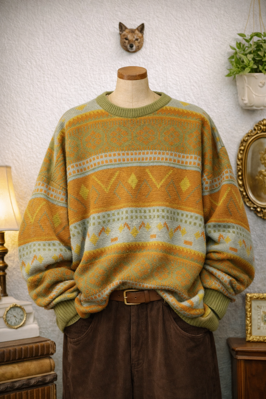 Etnik Oversize Wool Kazak