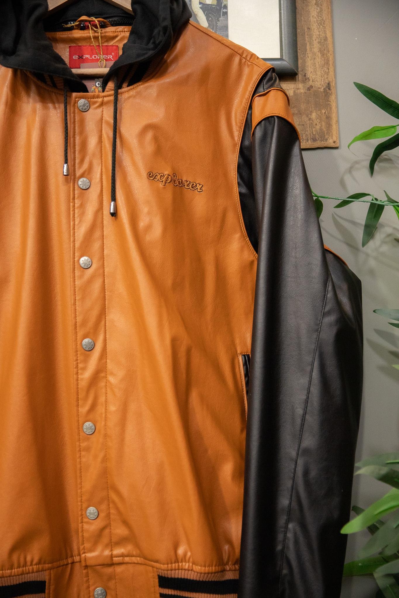Explorer Orange Bomber Deri Ceket