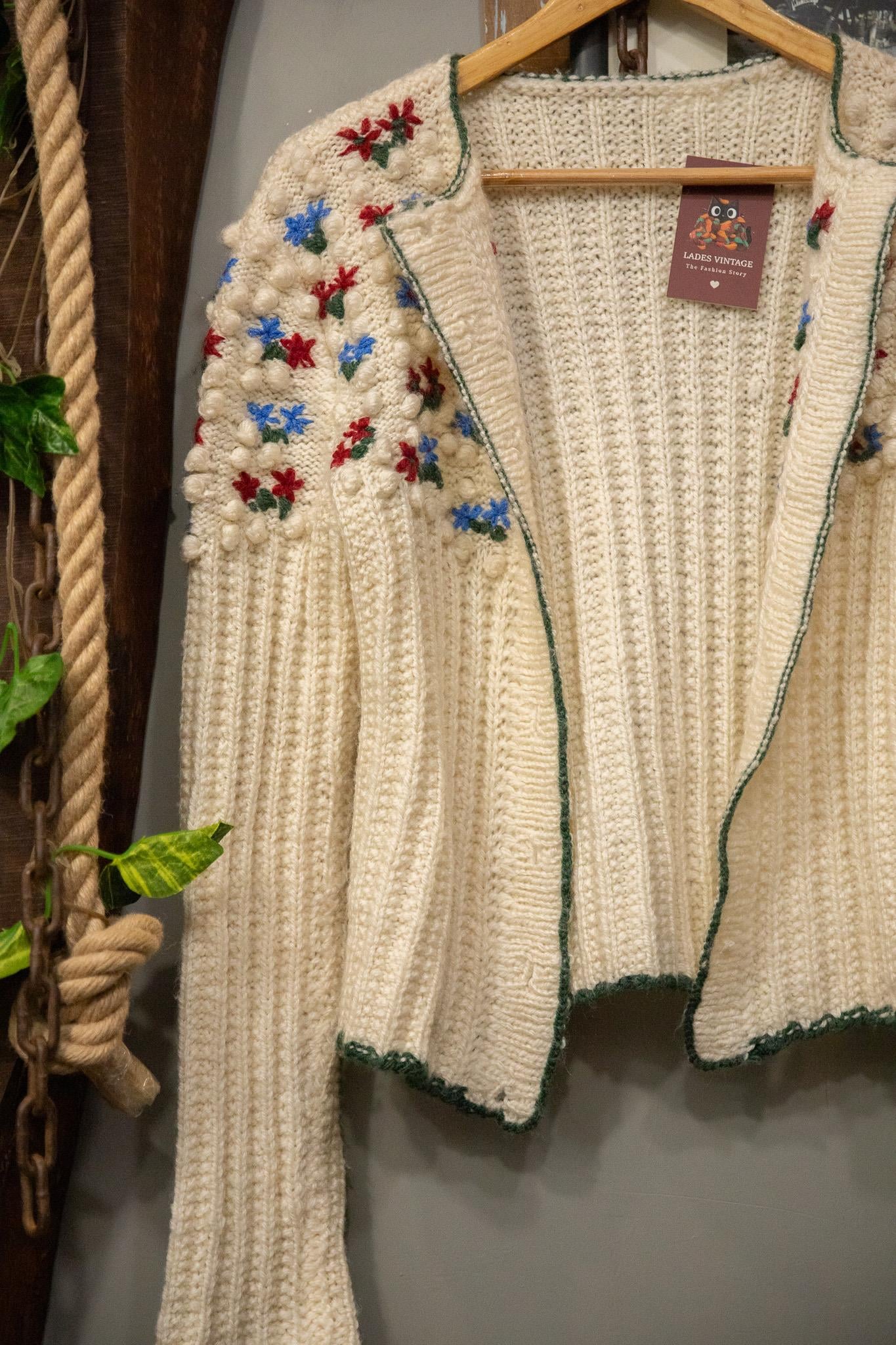 Floral Yarn Wool Hırka