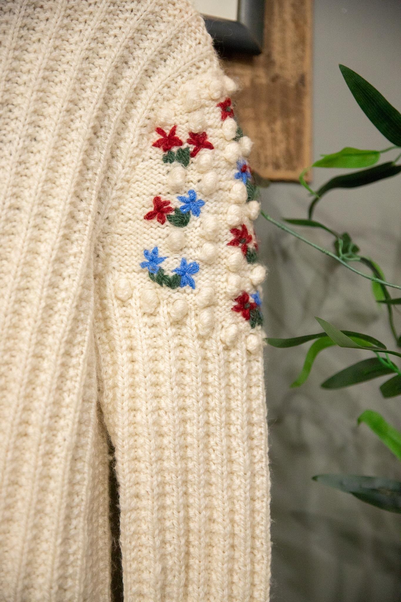 Floral Yarn Wool Hırka
